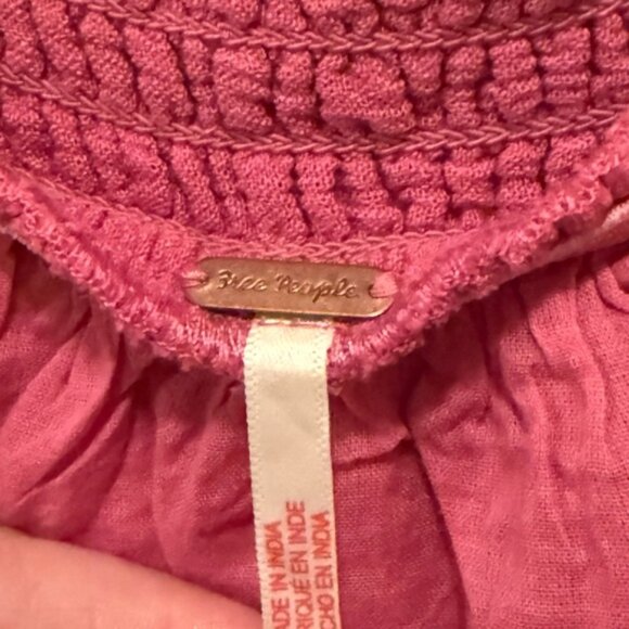 New Free People Mauve Maxi Flutter Sleeve Dress medium oversized cotton pockets - Picture 3 of 10